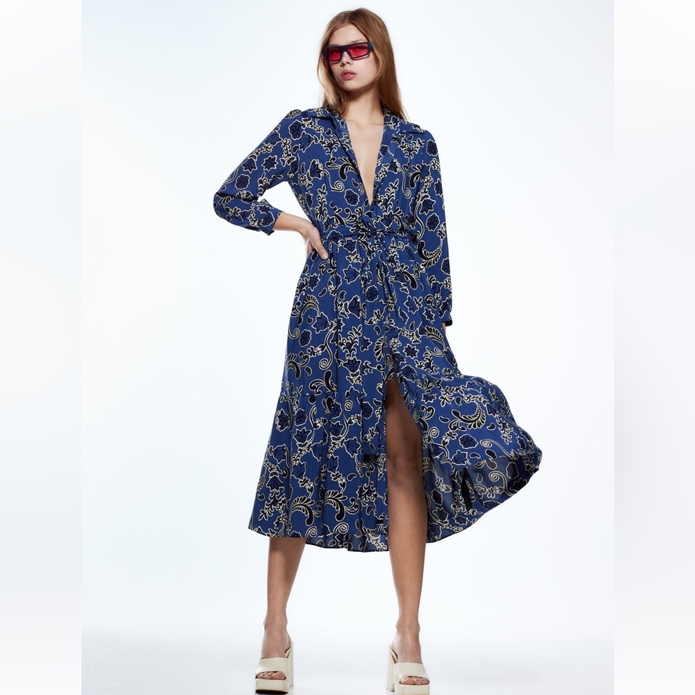ZARA PRINTED SHIRT DRESS 👗
